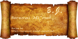 Bereznai József névjegykártya